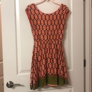 Orange print sundress